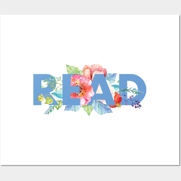 Floral READ Wall Art by literarylifestylecompany